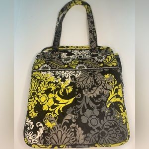 Vera Bradley Baroque Large Cotton Tote, Black/Yellow/White